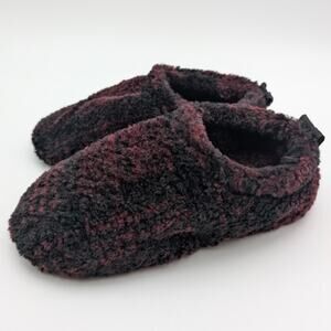 SKIMS Fleece Sleep Slippers Lightweight Women's Plaid Red/Black Size US5 EU35